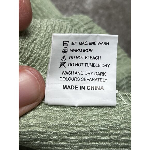 Sage Green Textured Button-Up Shirt & Pant Set Lg Comfortable Casual NWOT - Picture 9 of 13